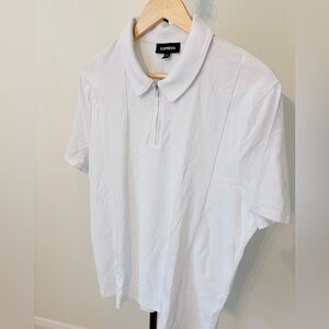Men’s Express Polo with Zipper size L White